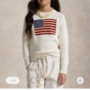 Polo Ralph Lauren Cream Flag Sweater size 8/10